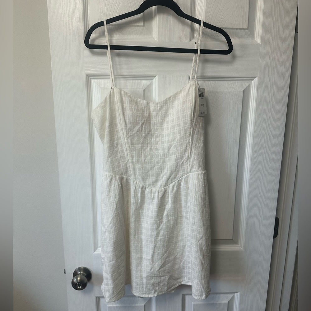 Hollister White Textured Mini Dress